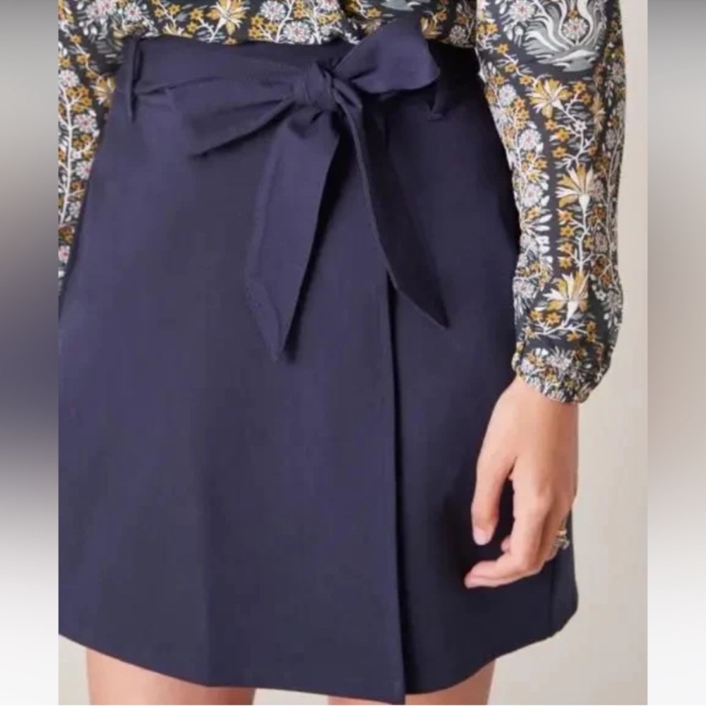 🆕SPARTINA 449- LINDEN Faux Wrap STRETCH SKIRT w/belt, SLATE BLUE, SIZE XXL, NWT